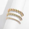 Pulseira de miçangas douradas de 6 mm, 8 mm e 10 mm, para mulheres, declaração da moda, grandes, redondas, frisadas, feitas à mão, 3 pçs/conjunto, joias da moda