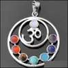 Pendant Necklaces Wholesale Natural Crystal Gemstone Pendant Seven Chakra Religious Pendants Alloy Inlaid 012 174 R2 Drop Delivery 2 Dhjqt