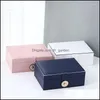 Jewelry Pouches Bags Jewelry Pouches Pu Leather Double - Layer Ear Stud Storage Box Arge Capacity 3 Colors With Lock Organizer Drop Dhfey