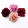 Decorative Flowers 5/10Pcs Artificial For Home Decor Wedding Bride Wrist Silk Roses Head Material Scrapbooking Christmas Wreath