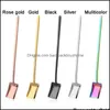 Spoons Long Handle Stainless Steel Coffee Spoon Square Shovel Stirring Scoop Dessert Flatware Milk Tea Tools Cafe Kitchen Supplies Dr Otopc