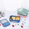 Servis upps￤ttningar Lunch Box Bento Containers Voor Volwassen/Kid/Peuter 4 Avdel f￶r barnskolans beh￥llare