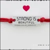 Charm Bracelets Diy Bracelet Fashion Strong Is Beautif Infinity Woman Man Charm Friendship Bracelets Jewelry Blessing Card Christmas Dhdlc