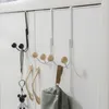 Hooks Over The Door Double Hanger Free Punching For Hanging Hats Bags Holder Tie Scarf Key Hook Clothes Coats Rack Towel Shelf