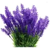 Decorative Flowers 10 Bundles Artificial Flowers-Lavender Outdoor UV Resistant Fake No Fade Faux Plastic