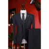 Men's Suits Mens With Pants Deep Striped Blazers Vests Wedding For Men 2022 Arrivals Smart Casual Single Breasted Suit