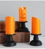 Halloween Colorful Simulation Candle Light Creative Pumkin Decoration Lamp Household Atmosphere Decor Lighting DIY Accessories