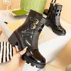 Classic Designer Women Blondie Ankle Boot Fashion Double G Heel Booties Sexy Luxury Leather Winter Mid-Heel Platform Boots Woman DFD