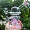 Hookahs 7.5 인치 14mm 여성 허브 슬라이드 소용돌이 사이클론 Recycler 스테레오 매트릭스 Perc Dab Rig Fritted 디스크 유리 봉 물 파이프