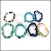 Beaded Strands Brins perlés Mticolor Brisé Pierre Naturelle Perles Bracelets Pour Femmes Guérison Cristal Quartz Élasticité Bracelet M Dhhoc