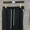 Herrenhose, Jogginghose, klassisch, gestreift, garngefärbt, reine Baumwolle, gespleißt, locker, lässig, bequem, hohe Taille, Damen