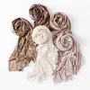 Maxi Plaid Cotton Darf Hjiabs for Women Luxury Shimmer Shiny Shawl Muffler Beadbler Pashmina Snood Muslim Hijab 175x75cm