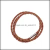 Другие браслеты из кожаная упаковка ювелирные украшения Mti Color Woven Bracelets Мужчины Женские браслетные цепочка.