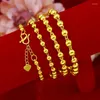 Armband 24k gult guldpläterade pärlor armband för kvinnors modemän glansiga solida runda pärlband som är judande gåvor inte bleknar