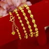 Bracelets 24k Or Jaune Plaqué Perles Bracelet Pour Femmes Mode Hommes Brillant Solide Perle Ronde Bracelets Jewely Cadeaux Ne Se Fanent Pas