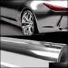 Autocollants de voiture Sier Chrome Diy Car Body Films Brillant Couleur Véhicule 3D Vinyle Film Wrap Sticker Decal Air Release Drop Delivery Mob Dhidh