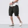 Shorts masculinos 2022 estilo de linho de algodão Bloomers solto harém streetwear ABZ398 G221012