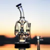 Glas-Shisha-Bongs mit 5-Arm-Kammer-Recycler-Perc-Wasserpfeife Dab-Rig-Bubbler-Raucher-Shisha mit 14-mm-Gelenk