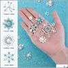 Beads Beads Pearl Rhinestone Buttons Faux Embellishments Snowflake Brooch Alloy Floral Pendants For Jewelry Making Crafts Clothes Ba Dhdnt