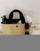 أكياس التسوق الأنيقة حقائب اليد المنسوجة في Ladies Ladies Beach Weaving Straw Bag 2022 Portable Duster Luxury Designer Picni290J