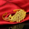 Armband 18k gult guldfågel armband för kvinnor brud klassisk bröllopsdag födelsedag fina smycken gåvor