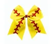 Party Favor Titanium Sport Accessories Kids Girl pannband Baseball Design Hair Bows Glitter Baby Girls Headwear Stor hästsvans hårtillbehör FY5605 NYTT