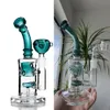 Paarse Glazen Bongs Fab Egg Waterpijp Bubbler Waterpijp met Douchekop Perc Recycler Dab Rig met 14mm Joint