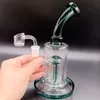 Yeşil pembe kalın cam su bong nargile ağaç kolu perkolator 14mm yağ dab kuleleri shisha sigara içme boruları