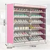 Kleidung Lagerung Kreative Cartoon Staubdicht Schuh Schrank Zweireihig Große Kapazität Schuhe Rack DIY Kombination Organizer Regal