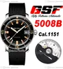 Vijftig fathoms Barakuda Re-EDITIE A1151 Automatische heren Watch GSF 5008B-1130-B52A Black Dial Rubber Riem Super Edition Puretime C3274E