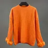 T-shirts tricotés pour femmes, beaux pulls tricotés avec vraie fourrure de lapin, manteau pull, printemps 2021, T221012