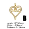 Pendant Necklaces OCESRIO Heart Mothers Day For Necklace Making Gold Plated Copper Zircon Moon Supplies Jewelry Wholesale Pdta626