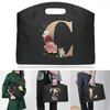 Briefcases Letter A-Z Printed Briefcase Business Handbag Laptop File Storage Bag Fashion Conference Document Portable Office Totes Case