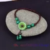 Bracelets de cheville fleur de Jade pour femmes cadeaux cadeaux hommes breloques vraie mode luxe pierres précieuses bijoux Vintage homme chinois naturel vert