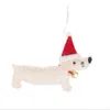 Decorações de Natal 15 cm de tecido não tecido Dachshund Ornamentos de cães Pingente de boneca de 2022 anos para crianças Navidad Xmas Tree Decor