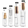 500pcs 3ml 6ml 10ml 20ml Clear Glass 향수 스프레이 병을 Atomizer Gold Silver Cap Bottle과 함께 빈 화장품 용기