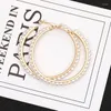 Boucles d'oreilles créoles pour femmes, 1 paire, grand cercle de 55mm, Design Simple, Imitation de perle, bijoux pour femmes, vente en gros, 0507