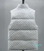 Mode hommes gilet en coton gilet conceptions hommes et femmes sans manches en relief blanc plaid veste bouffante hiver décontracté