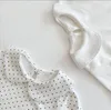T-shirt per bambini INS Simple Girls Manica lunga colletto per animali domestici Top Abbigliamento per ragazze causale 100% cotone 94110