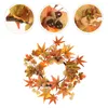 Decorative Flowers Wreath Door Wreaths Fall Thanksgiving Front Decorations Artificial Garland Rattan Maple Autumn Christmasfor Ornament