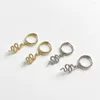 Hoop örhängen 1Pair Small 18K Gold Cute Real.925 Sterling Silver Snake Huggie Earring Fine Jewelry Tle2241