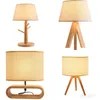 Lampy stołowe Nordic Proste nowoczesne sypialnia lampa nocna tkanina sztuki