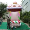 Modelo de trem de Natal inflável artificial Balão de 4M de publicidade Airbrown Candy Train Réplica para Evento