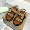 Sommar ny sandaler designer tofflor strand kvinnor skor svart vit höjande 5 cm tjock botten växel ihålig sandal lyx toffel kvinnor glidbanor35- 43