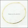 CHOKERS CHOKERS Collane Pendanti Delivery Delivery 2021 Simple Round Orques per donne Ladies Metal Gold Sier Wire Necklace 569 Z2 20 Dhgo4
