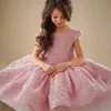 Блеск розовый цветочный платье 2023 бархатная блестка девочки для девочек пачка пухлая принцесса маленькая детская день рождения первое причастие