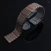 Watch Bands Straps Bracelets Stainless Steel Polished Thin For Quartz Hours Watches Wrist Mens Watchbands 18 20 22mm Silver Gold