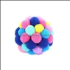 Cat Toys Pet Cat Toy Colorf Lovely Handmade Bells Bouncy Ball Interactive Great For Fun And Entertainment Drop Delivery 2022 Home Gar Oty37