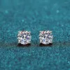 Stud Earrings BOEYCJR S925 Classic 4 Prongs 0.5/1/1.5ct D Color Moissanite VVS Fine Jewelry Diamond Earring For Women