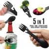 5 In 1 Multi-Functional Forks Outdoor Tools Stainless Steel Camping Survival Edc Kits Convenient Fork Knife Spoon Opener Bottle